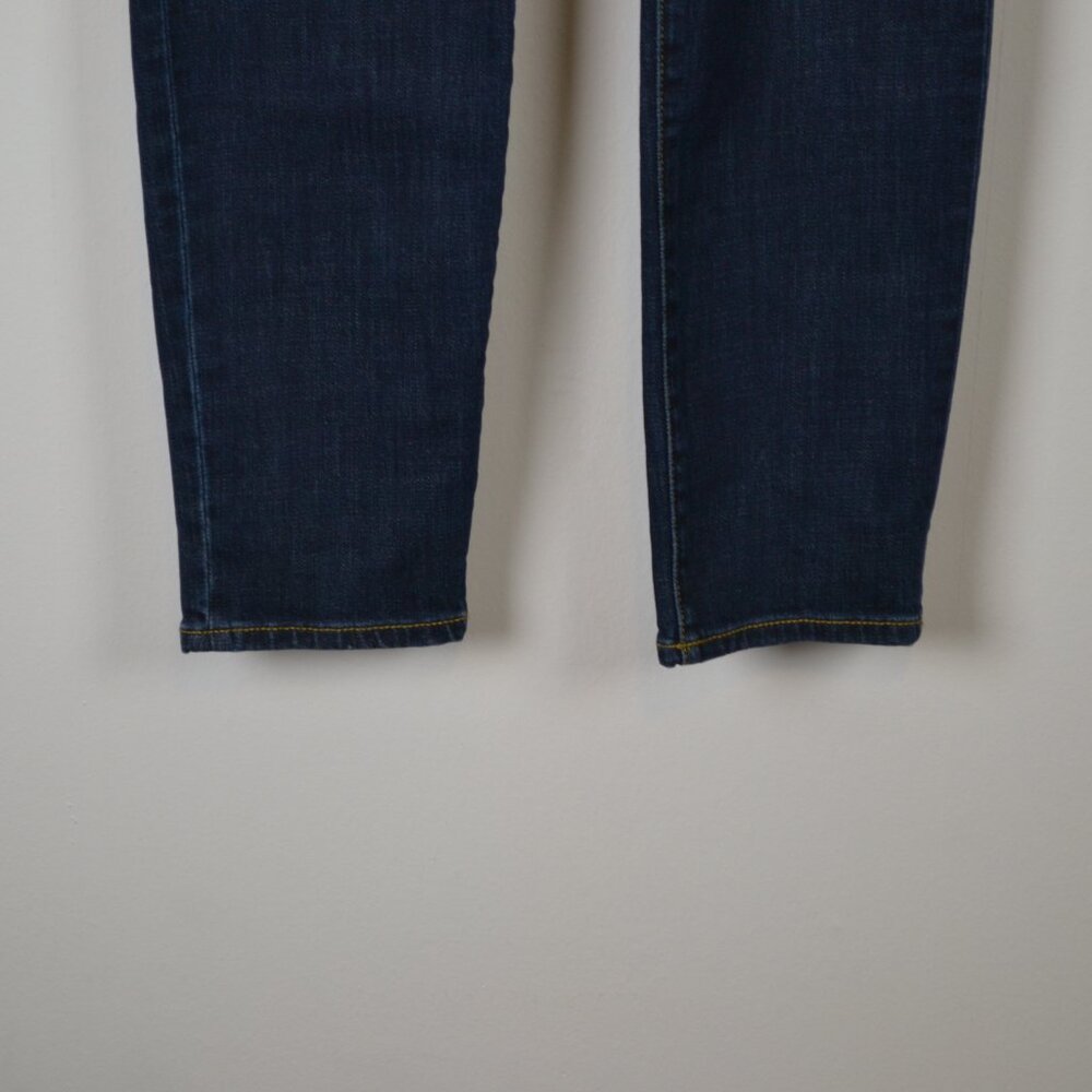 Cabi Button Fly Skinny Denim Jeans High Rise 5 Pocket Womens 8 Red Waist Band - Picture 2 of 9